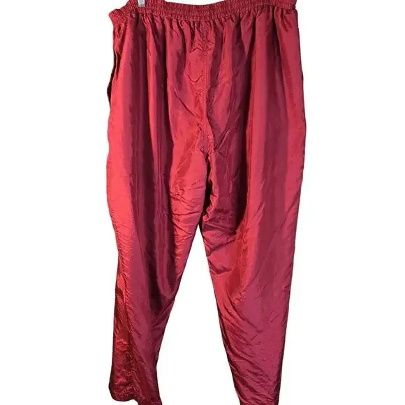 Vintage 2X Premium 100% Silk Red Pull On Pants/Trousers [0460] - Picture 3 of 10